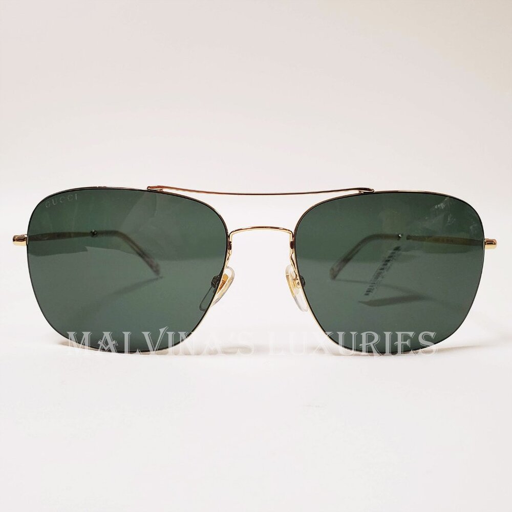 GUCCI SUNGLASSES GG0503S 003 MENS GOLD METAL AVIATOR INTERLOCKING G LOGO - Picture 3 of 12